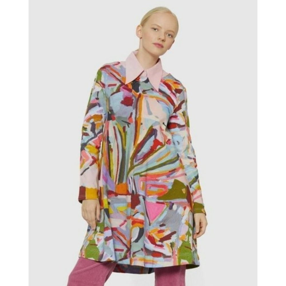 Gorman X Megan Grant Pick Up Sticks Jersey Dress Size 6 Suit 6-10